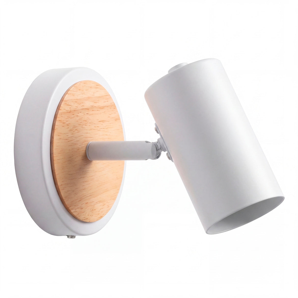 Spot blanco con madera como aplique dirigible en la pared