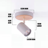 Dimensiones del spot adosable Ingrid White: base de 12 cm y cabezal de 10 cm