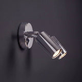 Spot cromado como aplique de pared con cabezal dirigido