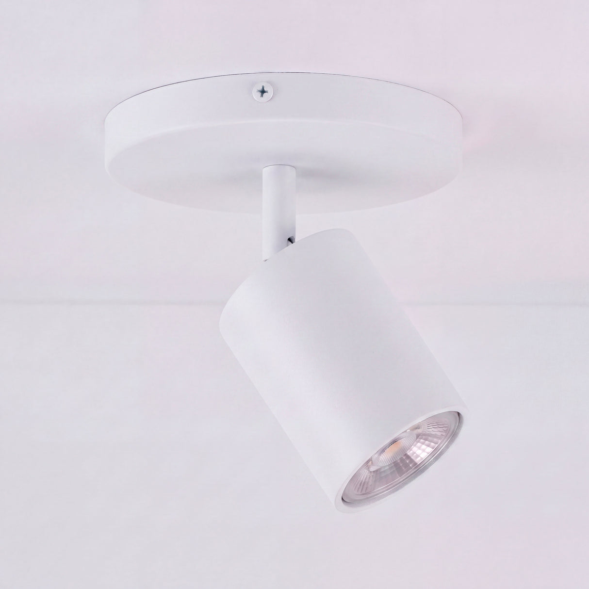 Spot adosable blanco adosado al techo de ambiente decorado