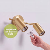 Instalación de dicroico en socket GU10 del spot doble, dicroicos no incluidos