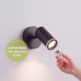 Instalación de dicroico en socket GU10 del spot Erika, dicroico no incluido