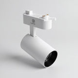 Spot LED para riel 220V en aluminio blanco mate con cabezal dirigible