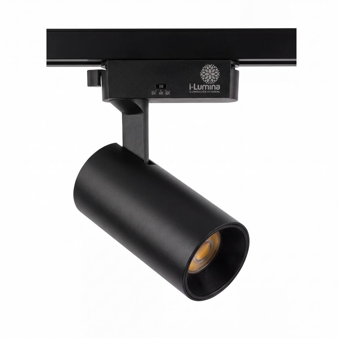 Spot LED de riel 220V LEXI negro, se vende por unidad, riel no incluido