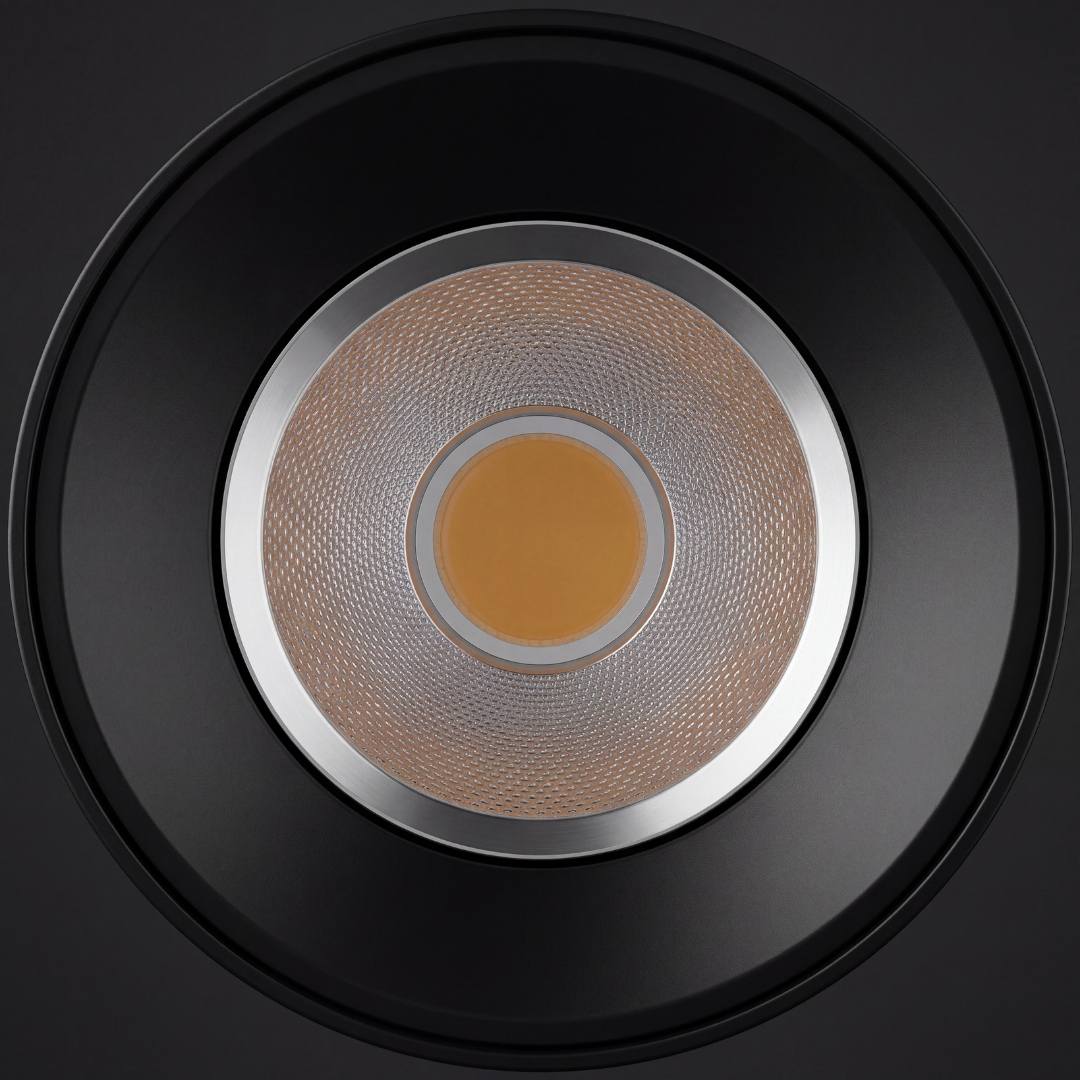 Detalle del LED COB del spot con su haz concentrado de 28 grados