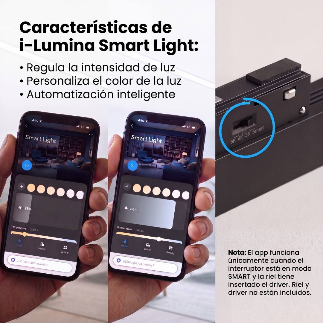 Control del spot magnético lineal desde el celular con la app Tuya por Bluetooth