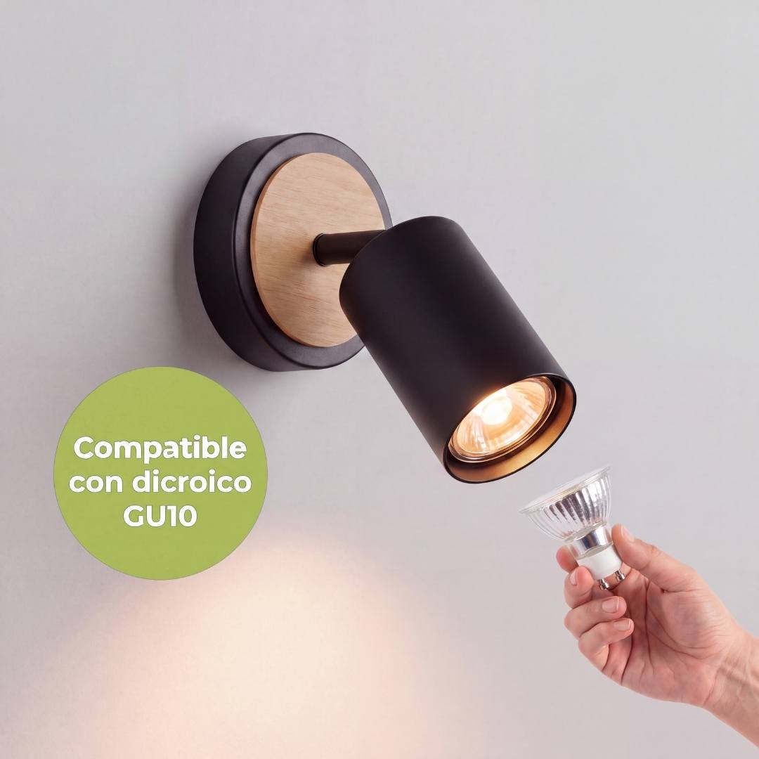Instalación de dicroico en socket GU10 del spot Liv, dicroico no incluido