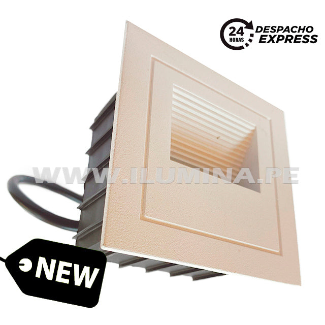 SPOT LUZ GUÍA DE PASO DE ESCALERA LED 2W SIMETRICA BLANCO LUZ BLANCA