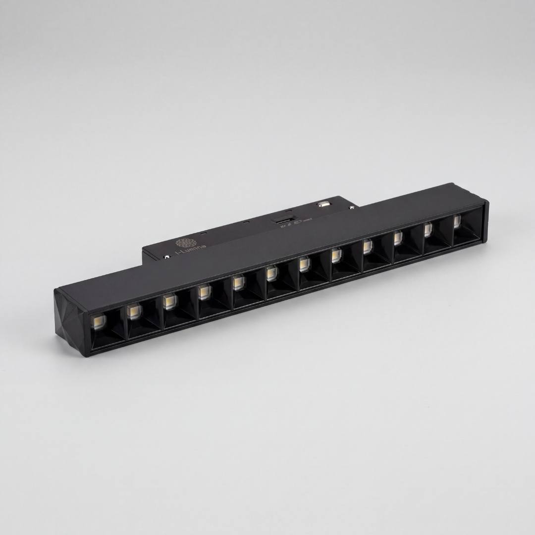 Spot LED magnético grille negro mate de 22 cm con 12 celdas