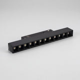 Spot LED magnético grille negro mate de 22 cm con 12 celdas