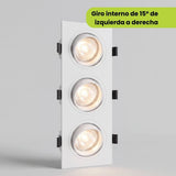 Cabezales del spot LEA con giro de 15° para direccionar cada dicroico LED
