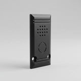 Tapa de extremo negro mate para riel de iluminación magnética, vista lateral