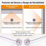 Ubicación recomendada de dos sensores PIR al inicio y final de la escalera