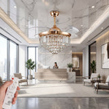 ventilador de techo de cristal para recepcion de hotel o edificio de lujo