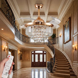 ventilador de lujo para techos altos y escaleras de doble altura