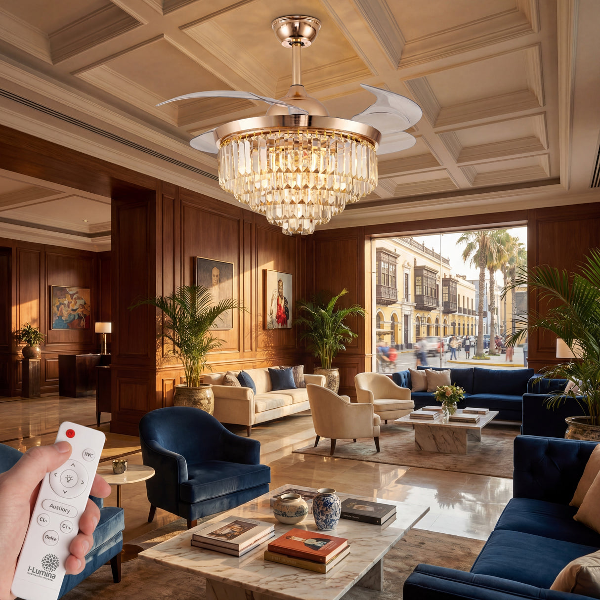 iluminacion y ventilacion decorativa para salas de estar contemporaneas