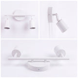 Muestra de catálogo e-commerce con tres ángulos de barra orientable metálica en blanco.