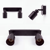 Muestra de catálogo e-commerce con tres ángulos de la estructura rectangular articulada en negro.