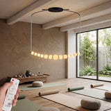 Espacio de bienestar y yoga con lampara de diseño organico y luz tenue