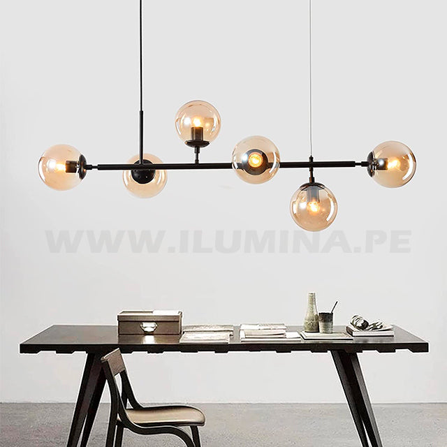 LÁMPARA COLGANTE AMBER BLACK LED
