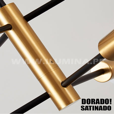 LÁMPARA COLGANTE OLIVIA BLACK AND GOLD LED - SIN FOCOS