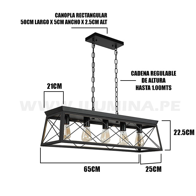 LÁMPARA COLGANTE MORENA BLACK LED