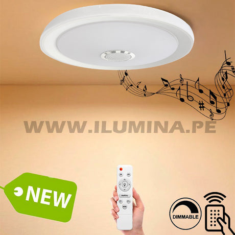 PLAFÓN LED 36W WH PARLANTE BLUETOOTH + CONTROL REMOTO