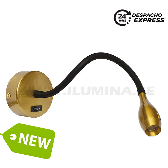 LÁMPARA DE PARED FLEXIBLE MARIA TERESA GOLD LED CON INTERRUPTOR