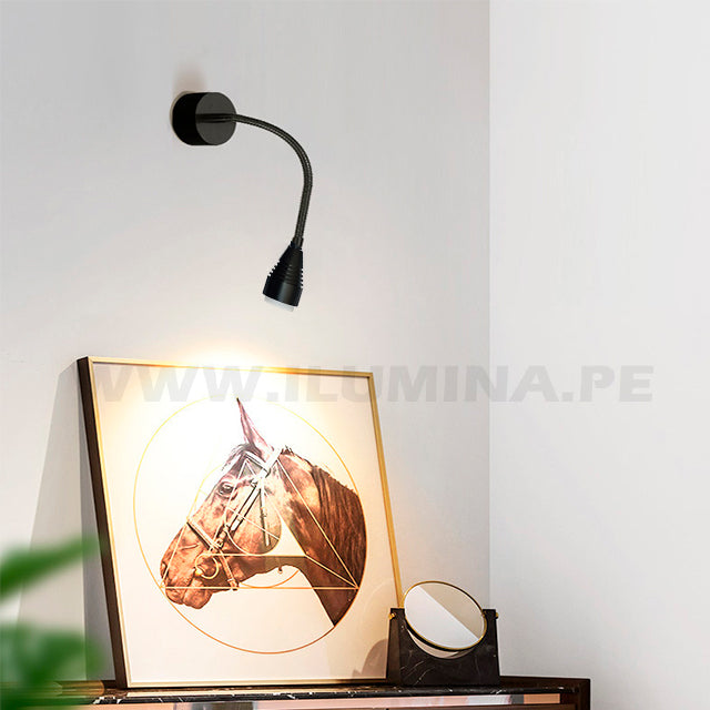 LÁMPARA DE PARED FLEXIBLE MONICA BLACK LED