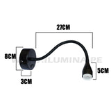 LÁMPARA DE PARED FLEXIBLE MONICA BLACK LED