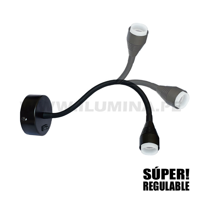 LÁMPARA DE PARED FLEXIBLE MONICA BLACK LED