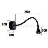 LÁMPARA DE PARED FLEXIBLE MALENA BLACK LED