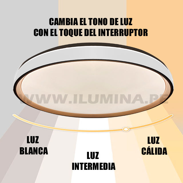 LÁMPARA DE TECHO SOFIA LED WHITE AND BLACK 30W + CONTROL REMOTO