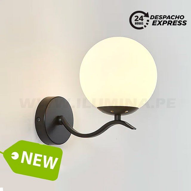 LÁMPARA DE PARED INTERIOR MURCIA UP BLACK LED