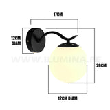 LÁMPARA DE PARED INTERIOR MURCIA BLACK LED + FOCO LED FILAMENTO G45 4W E27 TRANSPARENTE ILUMINA