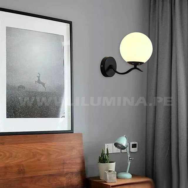 LÁMPARA DE PARED INTERIOR MURCIA UP BLACK LED