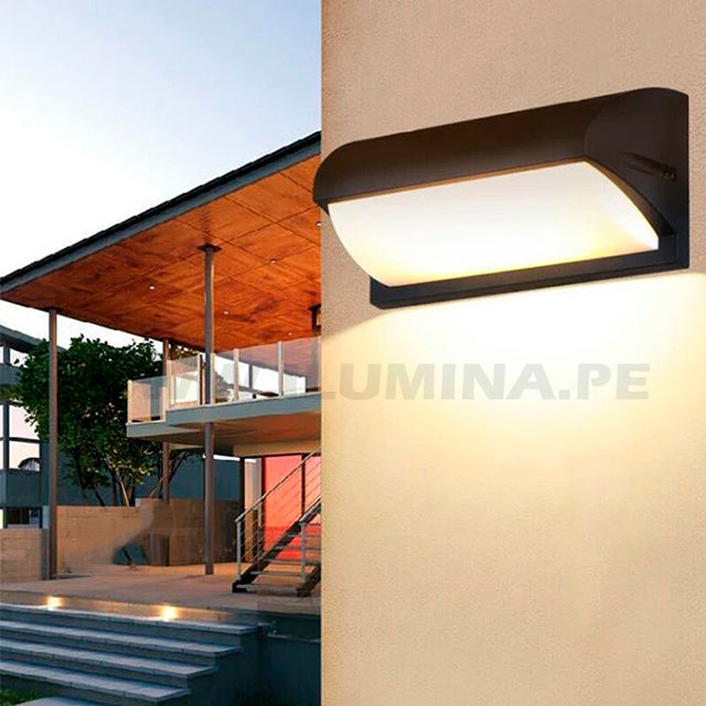 LÁMPARA DE EXTERIOR URIEL BLACK LED 12W LUZ CÁLIDA