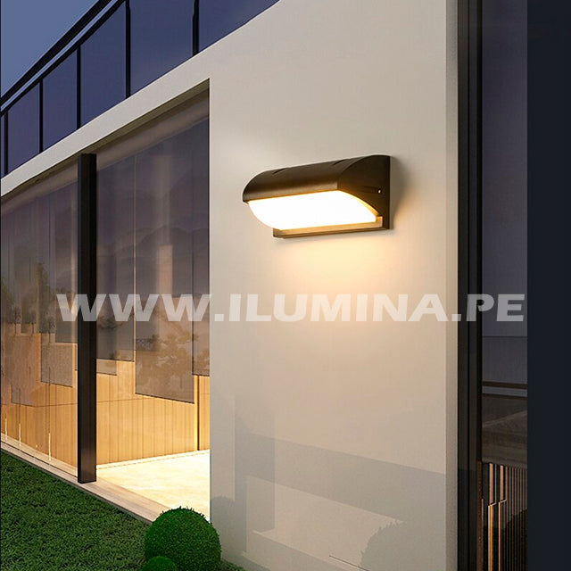 LÁMPARA DE EXTERIOR URIEL BLACK LED 12W LUZ CÁLIDA