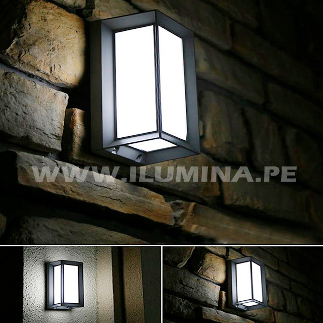 LÁMPARA DE EXTERIOR URSULA BLACK LED 18W LUZ CÁLIDA