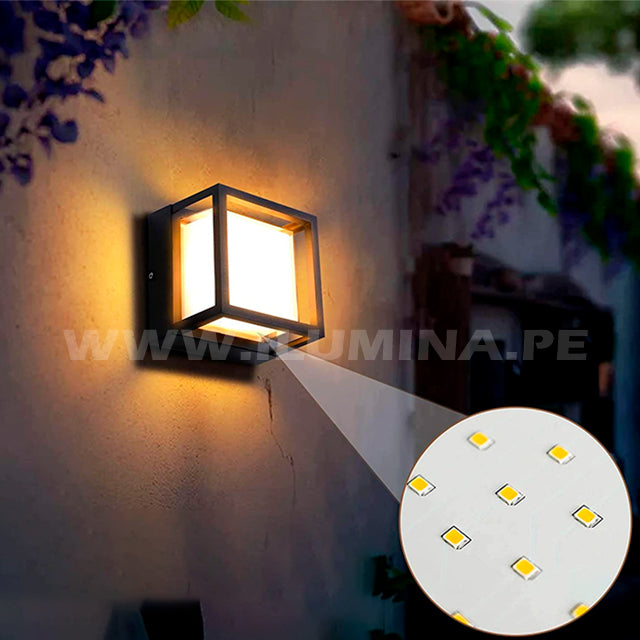 LÁMPARA DE EXTERIOR FRANCESCA BLACK LED 12W LUZ CÁLIDA