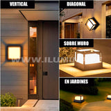 LÁMPARA DE EXTERIOR FRANCESCA BLACK LED 12W LUZ CÁLIDA