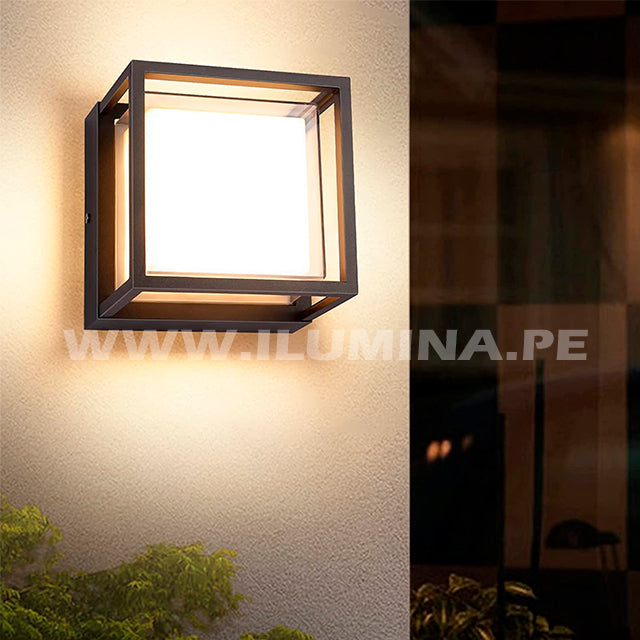 LÁMPARA DE EXTERIOR FRANCESCA BLACK LED 12W LUZ CÁLIDA