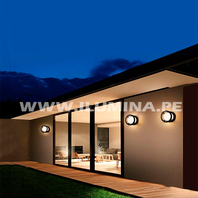 LÁMPARA DE EXTERIOR LED MARIETA BLACK 12W LUZ CÁLIDA