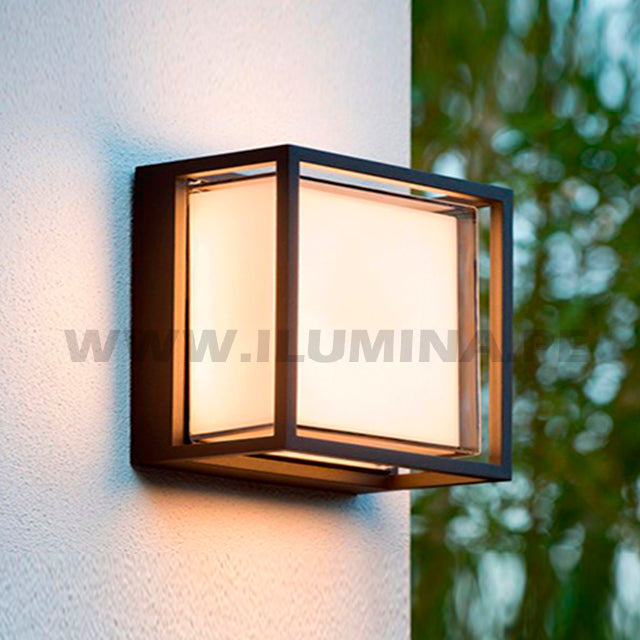 LÁMPARA DE EXTERIOR FRANCESCA BLACK LED 12W LUZ CÁLIDA