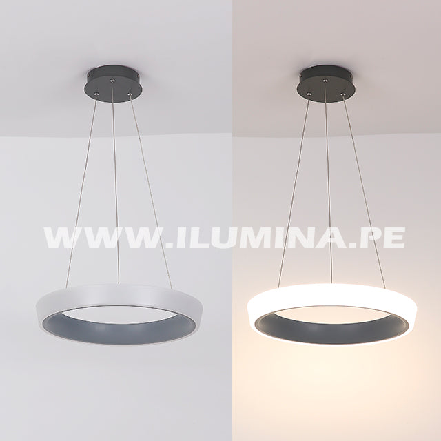 LÁMPARA COLGANTE DORIANA SLIM LED GRAY + CONTROL REMOTO