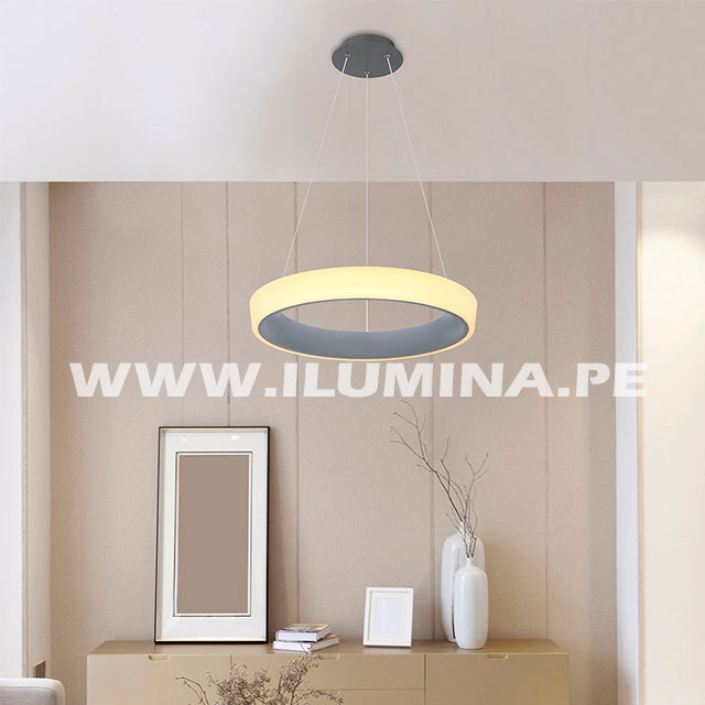 LÁMPARA COLGANTE DORIANA SLIM LED GRAY + CONTROL REMOTO