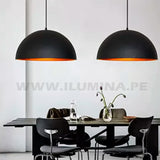 LÁMPARA COLGANTE CAMPANA DE ALUMINO ABIGAIL BLACK / SIN FOCO