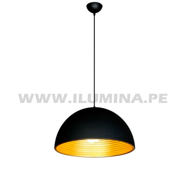 LÁMPARA COLGANTE CAMPANA DE ALUMINO ABIGAIL BLACK / SIN FOCO