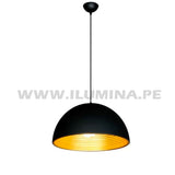 LÁMPARA COLGANTE CAMPANA DE ALUMINO ABIGAIL BLACK / SIN FOCO