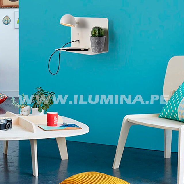 LÁMPARA DE PARED INTERIOR XIMENA LED + USB